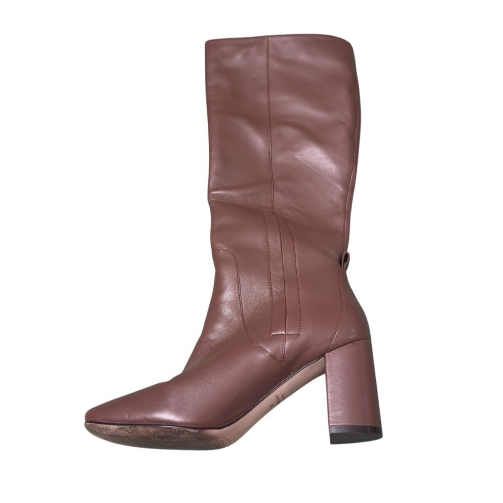 Cole Haan Knee High Leather Boots Women 7.5B Dusty Rose Luxe Heel EUC Designer - Picture 10 of 16